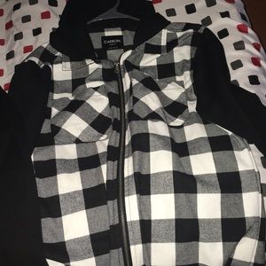 Zip Up Flannel Hoodie